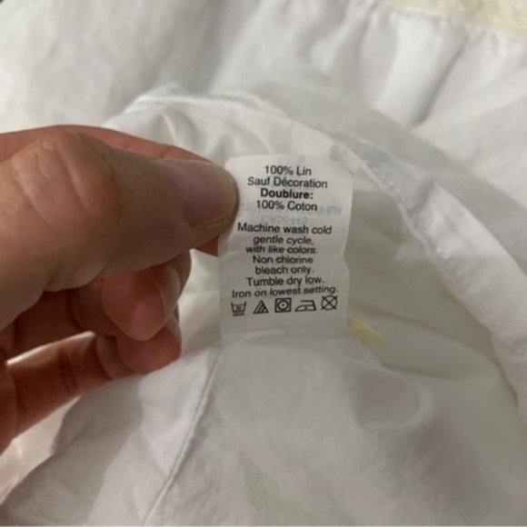 Madewell Dress Medium White Linen Short Sleeve - Picture 8 of 8